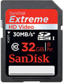Sandisk 32GB Extreme HD Video 30MBs Class 10 SDHC Card